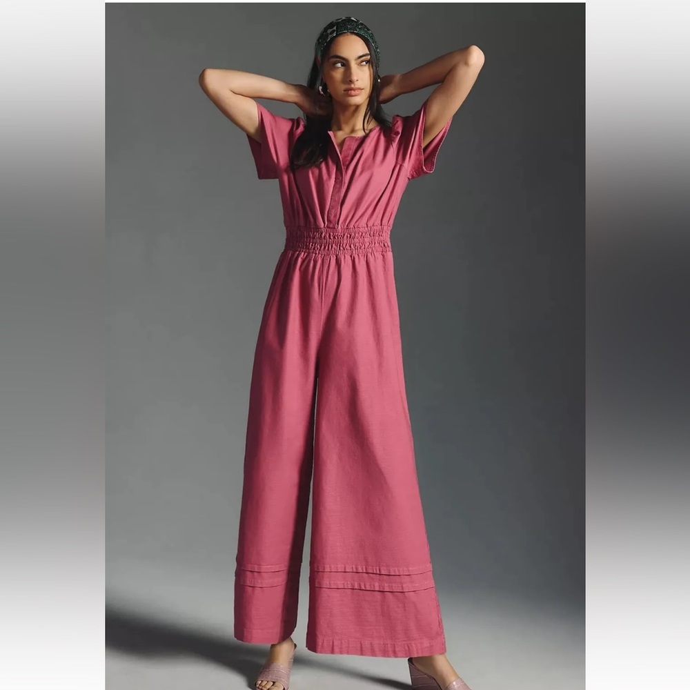 Anthropologie linen somerset pink (L)
